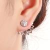 Hohle Blume Ohrstecker für Damen Kupferfarbenes Metall Koreanische Niedliche Doppellagige Florale Ohrringe Party Elegant Zirkon Geschenk