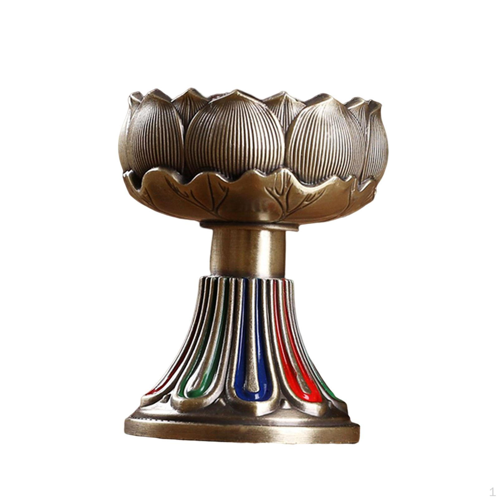 Элегантный держатель для свечи гхи в форме лотоса для медитации Brown