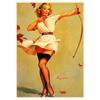Panneau Métallique Pin-up Girl en Aluminium Art Mural Vintage 20x30cm