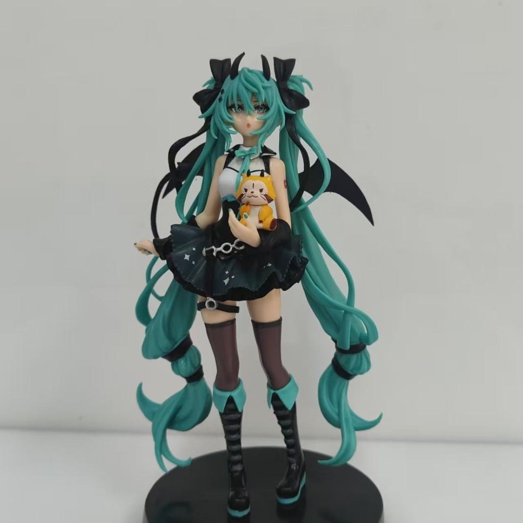 Anime Little Devil Hatsune Miku Handmade PVC Model Toy - Dark Angel Chuyin Raccoon Collectible Ornaments for Animation Fans