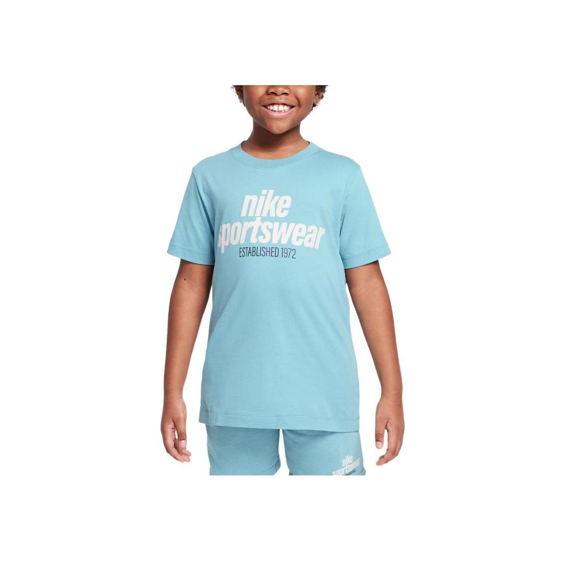 

Nike Sportswear 1972 T-Shirt Fashion Simple Round Neck Short Sleeve Kids Tops Denim-Blue Green Turquoise HM5664-464 XL