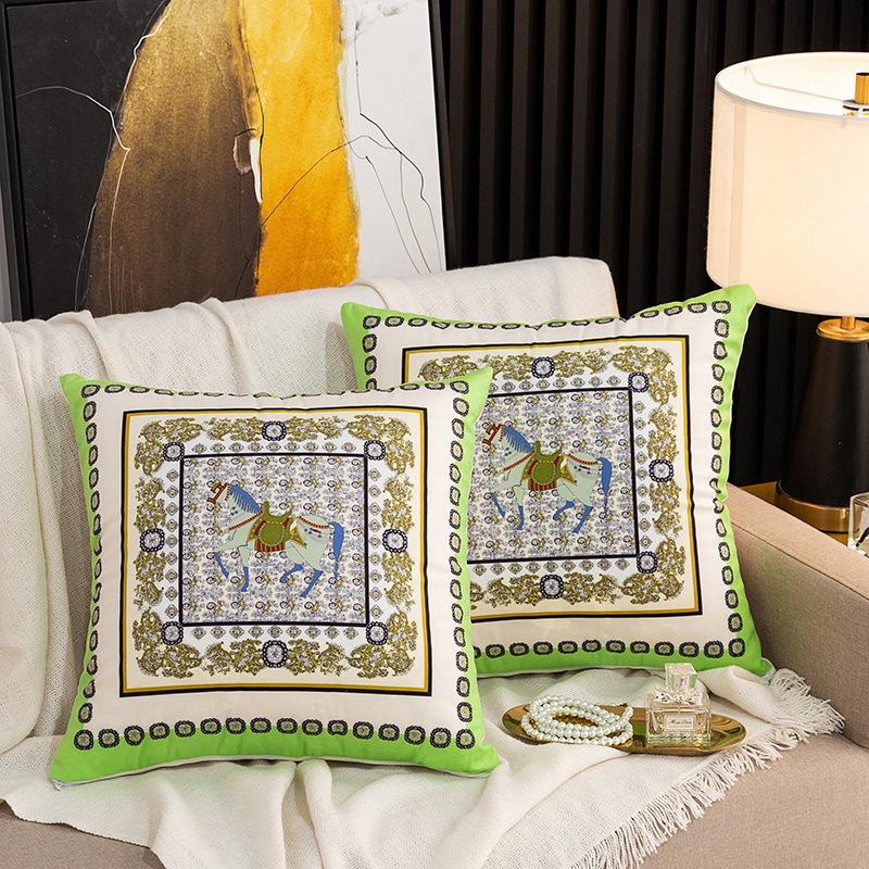 New Style of New Year's National Trend Text Pillow Decoration Living Room Sofa Decoration Pillow Making Fortune Pillow Case Removable Washable
