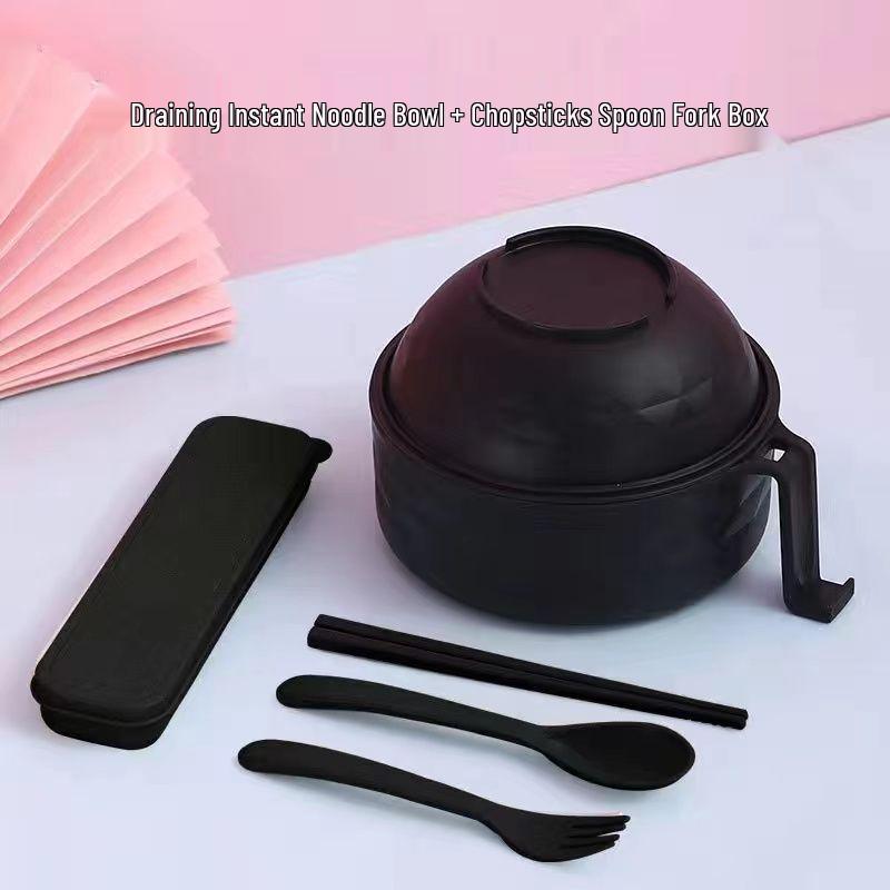 Microwavable Instant Noodle Bowl with Lid for Students