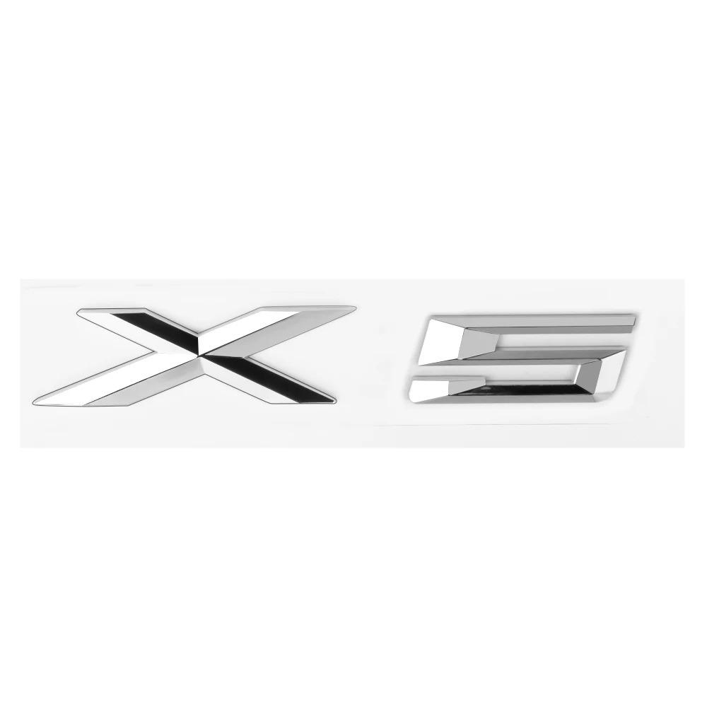 1Pc 3D ABS Chrome Letters X1 X3 X4 X5 Cars Rear Trunk Emblem Badge For X6 E71 F16 E72 G06 X1 X3 X4 X5 Stickers Lettering Accessories