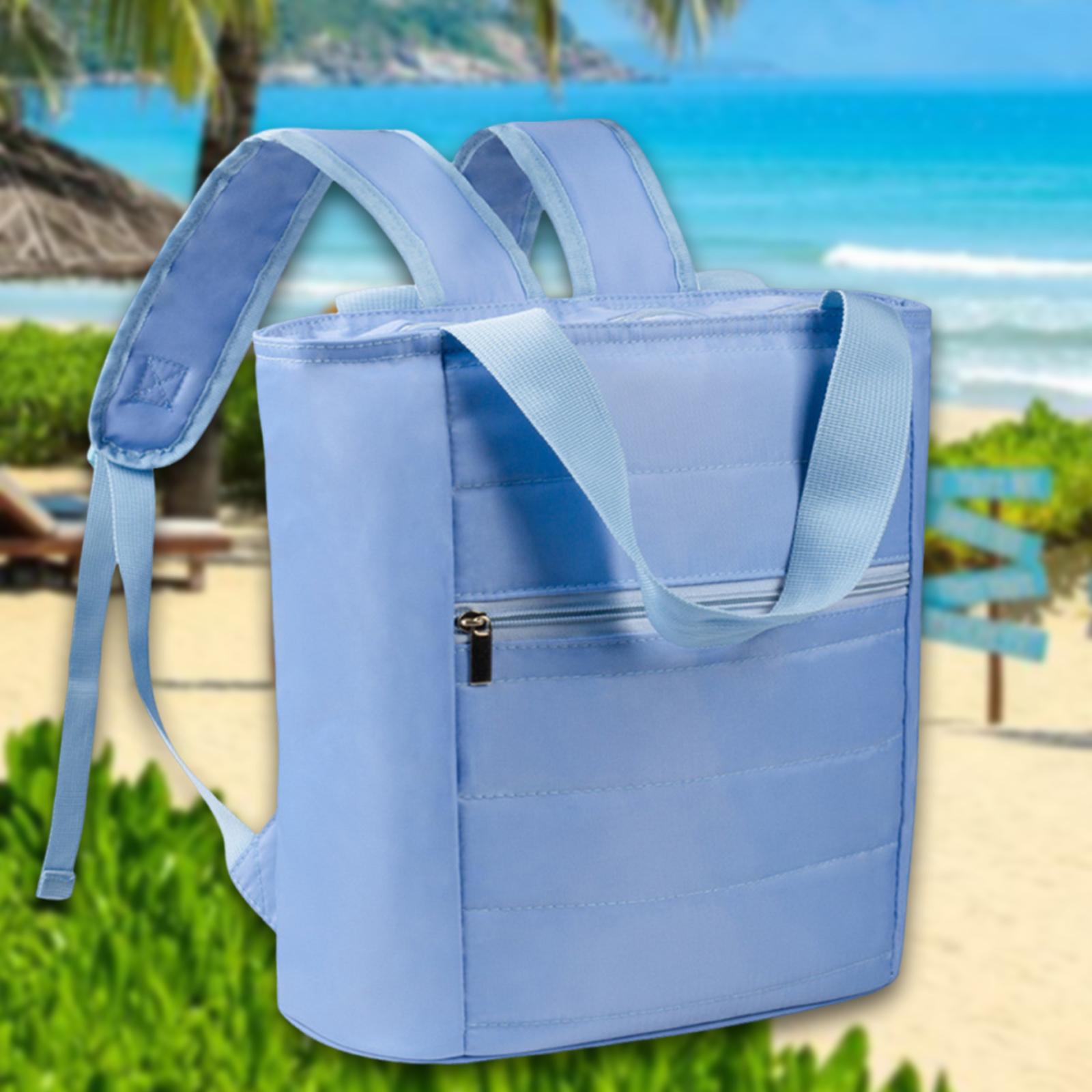 

Modern Waterproof Backpack Cooler Soft Unique Portable Thermal Bag for Fishing Park Day Trips Picnic Travel Beach Rucksack синий