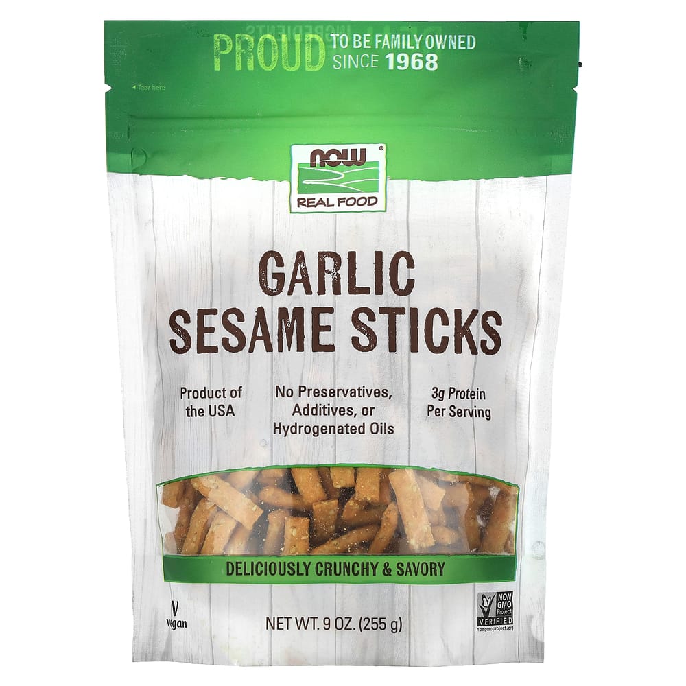 Now Foods Garlic Sesame Sticks 9oz (255g)