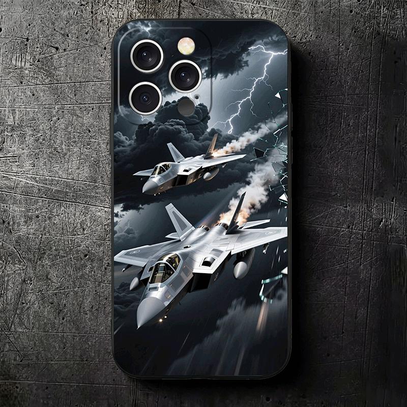 Aircraft Helicopter Formation Soft Phone Case for iPhone 16 16E 17 Air 15 Pro Max 14 Plus 13 Mini 11 12 7 Black Cover Back Shell