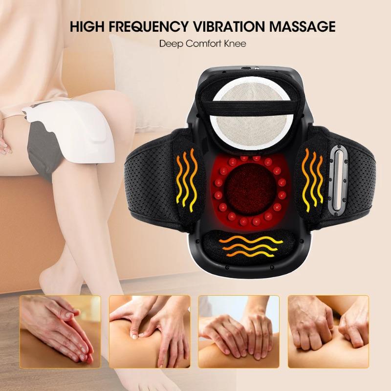 2026 Neues Geschenk Tragbarer Rotlicht Knie-Massager Beheizte Massagegeräte für die Verwendung mit LED-Bildschirm Weiche Luft Tragbares Kabelloses Reise-Massagegerät