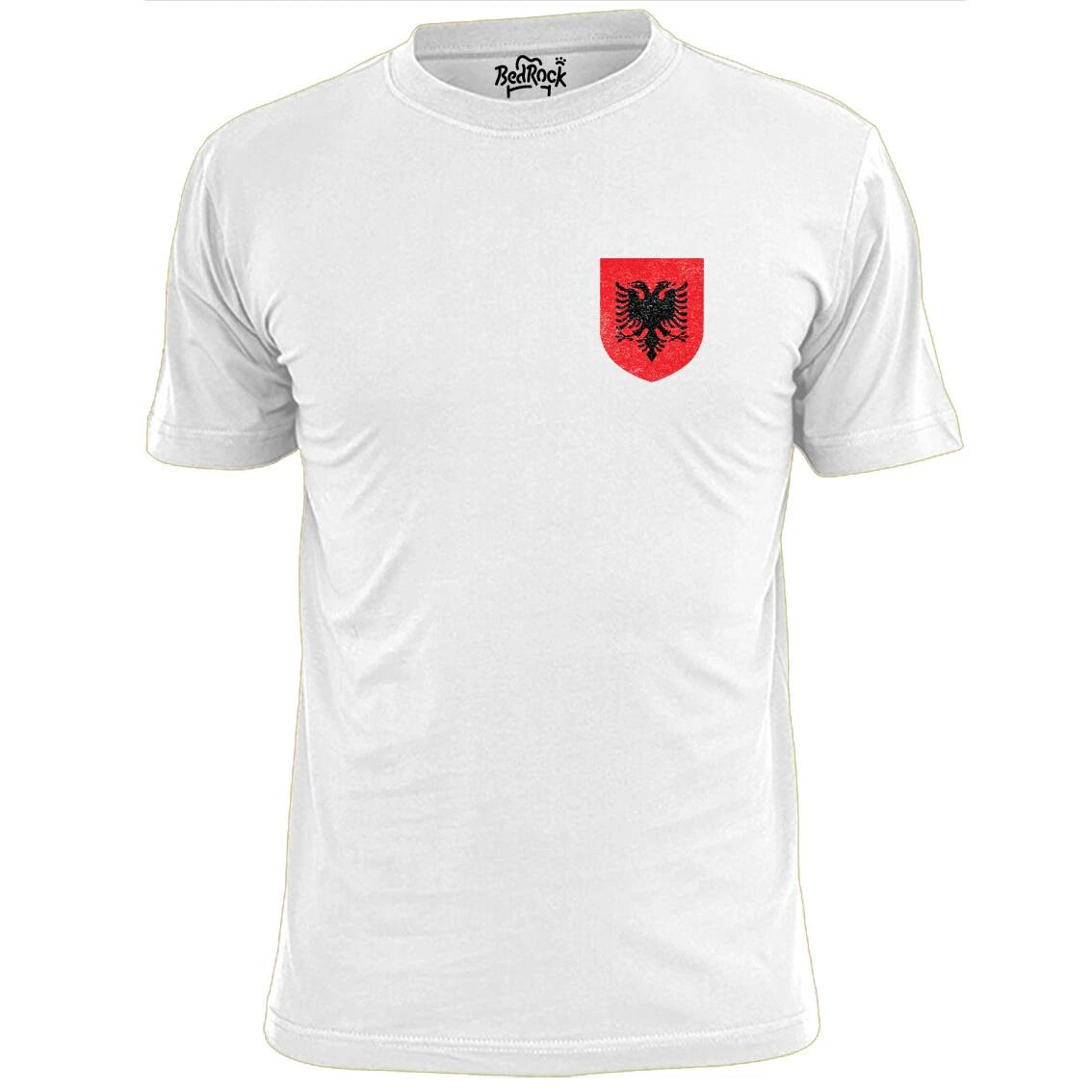 Mens Albanian Pocket Shield T shirt Footy Football Soccer 3XL