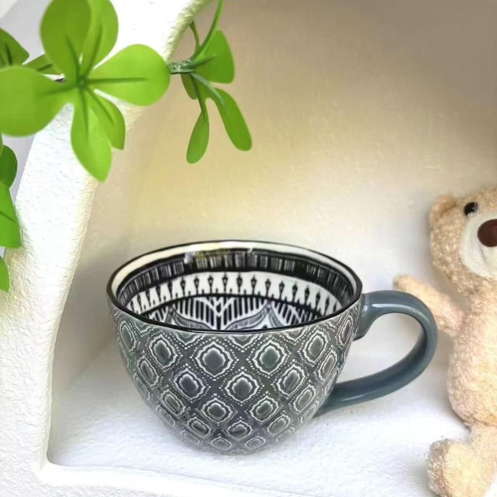 Ceramic Mugs Coffee Cup Breakfast Cereal Cute Ceramic Cup Milk Household Large Capacity Oatmeal Mug Drinkware Home Decor