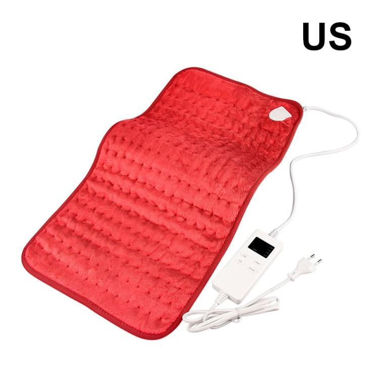 

30x60cm Electric Heating Blanket Heated Throw Machine Washable Soft Heated Mat Red/UK Plug
