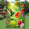 Vibrant Hummingbird Garden Flag - Polyester, Outdoor Yard Decor