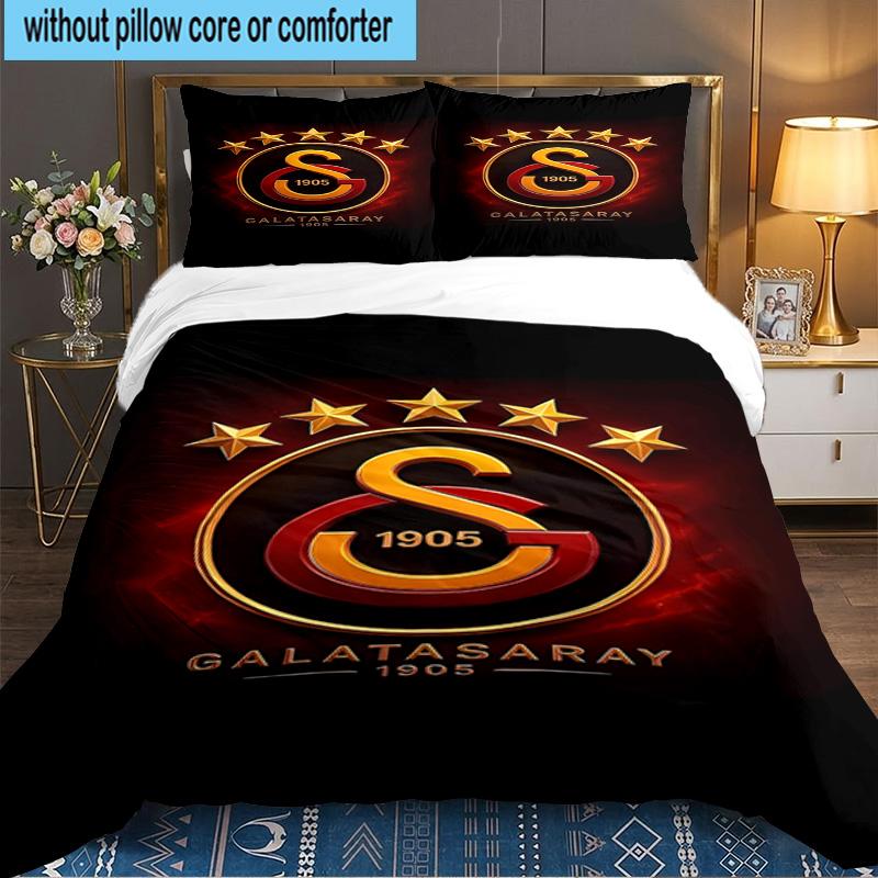 Emblema del Galatasaray Football Club Set Biancheria da Letto 3 Pezzi, Ideale per 1 Copripiumino e 2 Federe Perfetto come Regalo per Fan, Ideale per Camera da Letto, Dormitorio