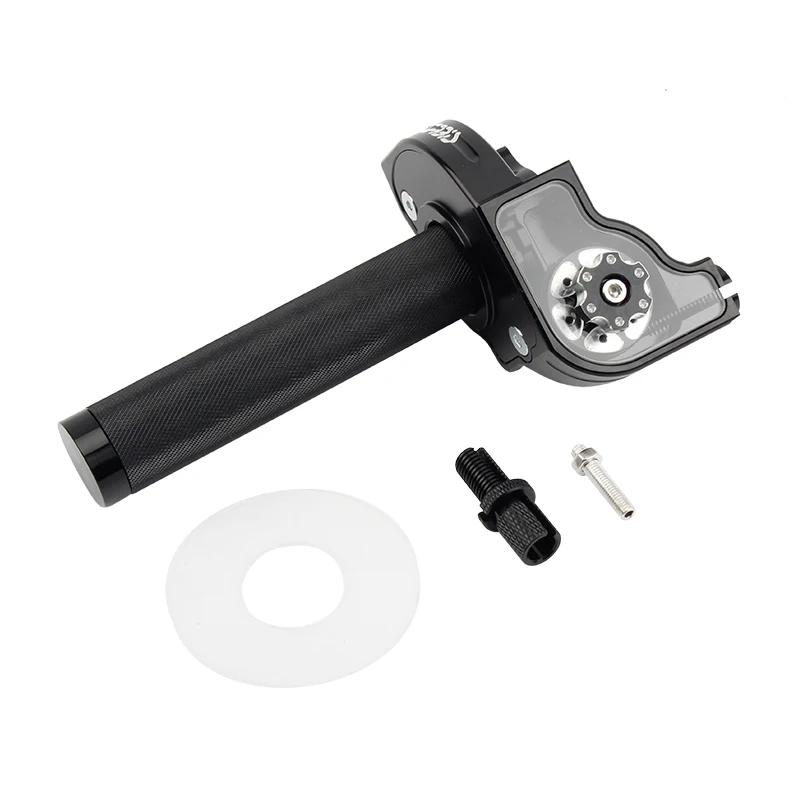 For ATV Quad Bike Motocross Moped Scooter Bike CNC Aluminum Parts 7/8" 22mm Universal Motorcycle Accelerator Throttle Twist Grip,Black.