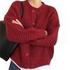 Otoño e Invierno Suéter de Mujer Chaqueta con Botones de Viento Perezoso Cárdigan de Punto Informal Suelto