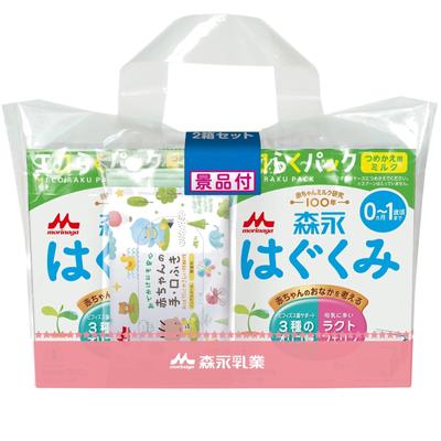 Morinaga Hagukumi Eco Raku Pack Refill 1600g X 2 Bags X 2 Freebie Included Type Powdered Baby 0 Months To 1 Year (400g Boxes) [Replacement Milk]
