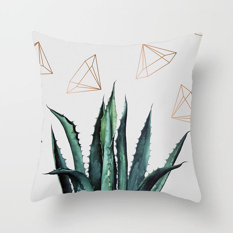 Ins Internet Celebrity Nordic Cactus Plant Peach Skin Car Sofa Pillow Cover Cushion Cover Home