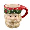 2025 New Creative Inverted Hand-painted Ceramic Santa Claus Water Cup Relief Christmas Decoration Mug Coffee Cup