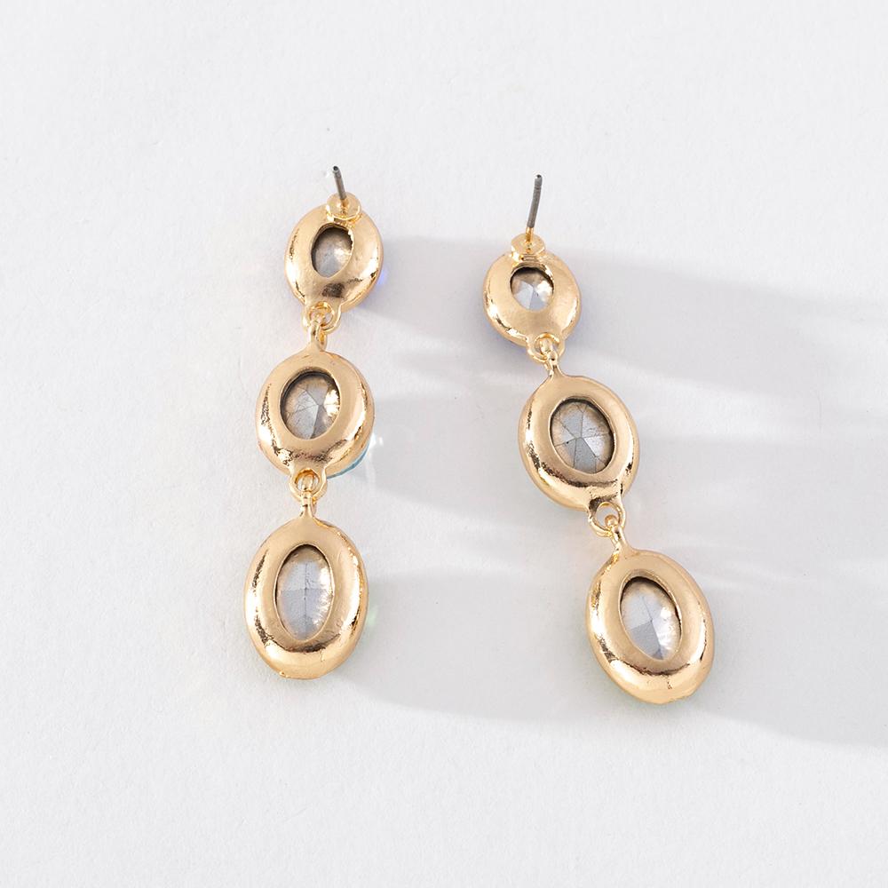 Pinkdudu 2023 Summer New 3 Color Glass Drop Earrings Romantic Luxury Charming Geometric Earring for Women Jewelry Gifts PD1205