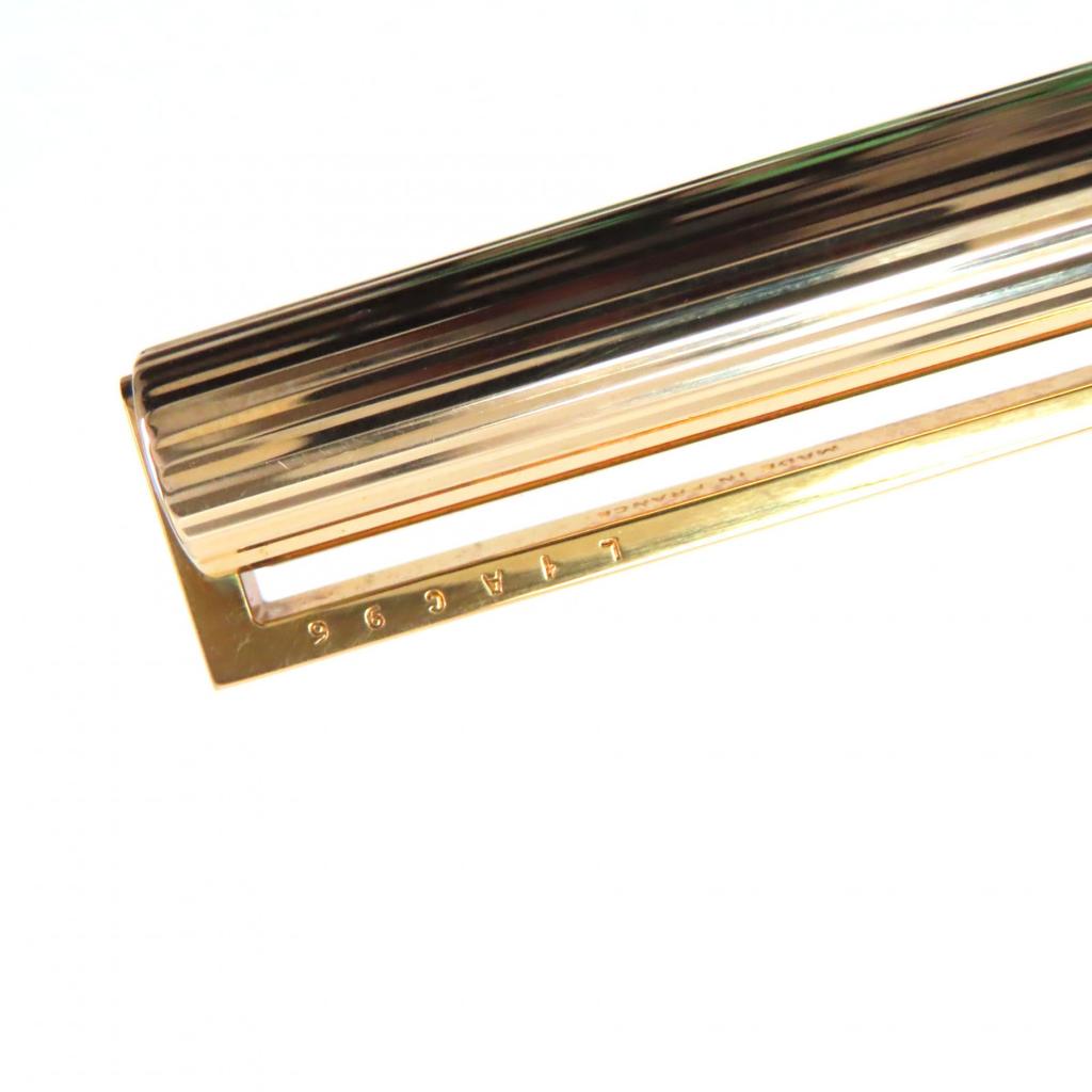 Great Dupont Ballpoint pen PG stripe with engraved logo and twist fastening gold mens Used