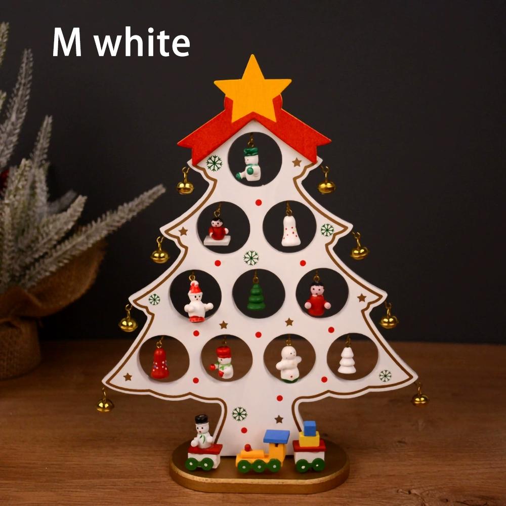 Wooden Christmas Tree Desktop Ornament DIY Mini Christmas Tree Decorations Window Display Ornament Adornos Navideños