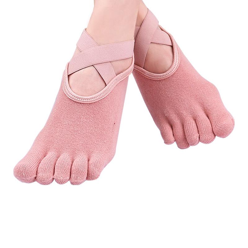 Hot Sale Five-Toe Yoga Socks - Anti-slip, Gel Heel Protection, Terry Cloth, Indoor Fitness & Dance.