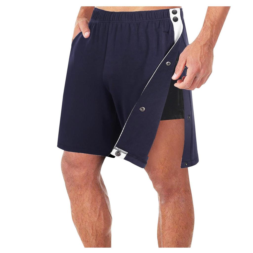 Spring And Summer Men'S Side Full Breasted Shorts Loose Casual Sports Training Pants