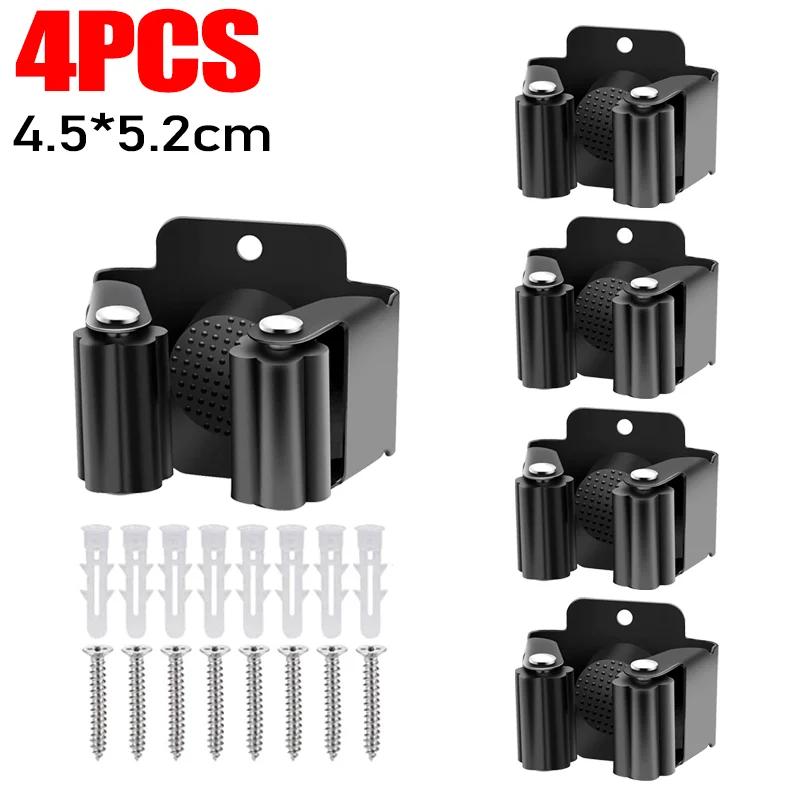 10/1PC Wall Mounted Mop Clips Holder Mop Organizer Rack with Screw Brush Broom Hanger Hooks Waterproof Bathroom Shelf Accessorie