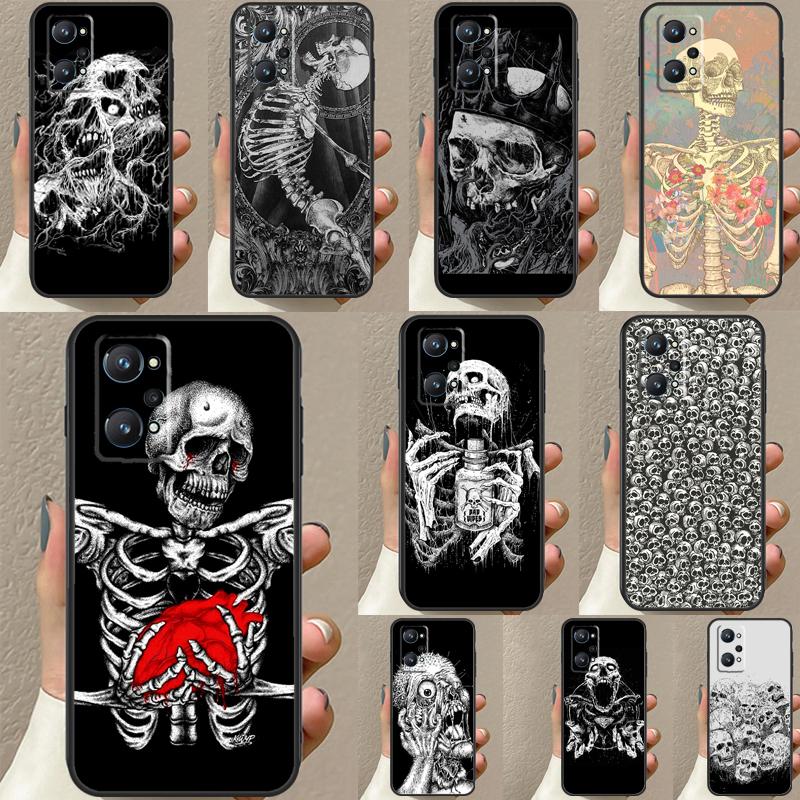 Gothic Fashion Skull For Realme C30 C31 C33 C35 C55 C21Y GT Neo 5 3T 2T OnePlus 11 10 9 Pro Nord CE 3 2 Lite Case