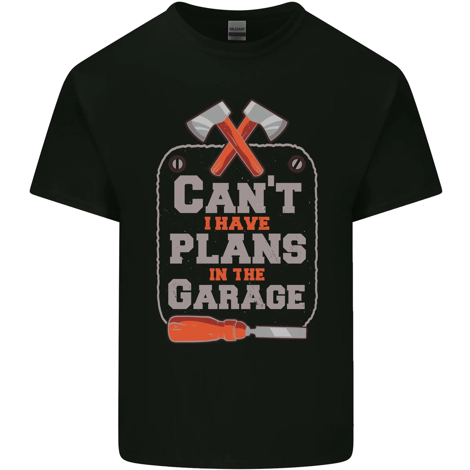 

Plans In the Garage Carpenter DIY Tradesman Kids T-Shirt Childrens 2XL