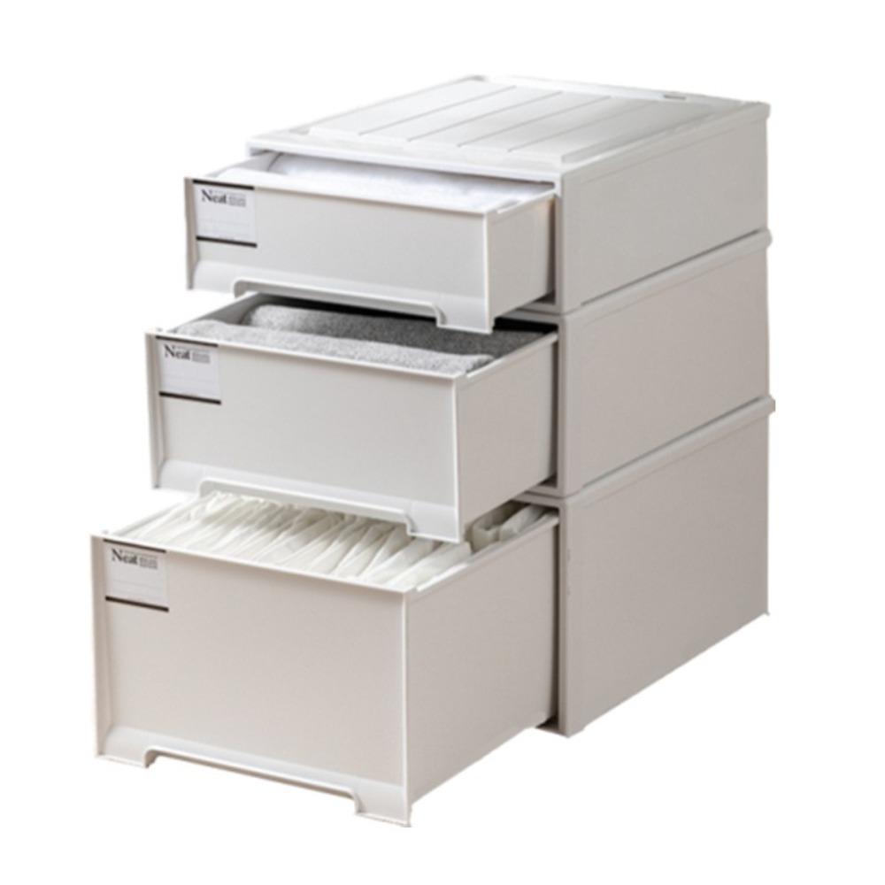 Plastic Drawer Storage Box Combinable Bedside Storage Containers  Wardrobe