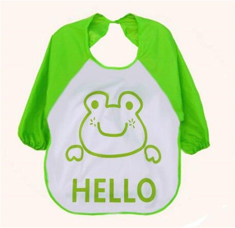 1Pc Cute Baby Bibs Waterproof Long Sleeve Apron Children Feeding Smock Bib Burp Painting Drawing Soft Toddler Clothing Bandana Bibs