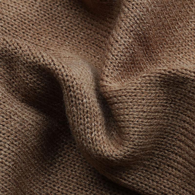 Autumn Winter Chic Solid Knitted Sweater Dress Full Sleeve High Collar Thick A-line Long Pullover