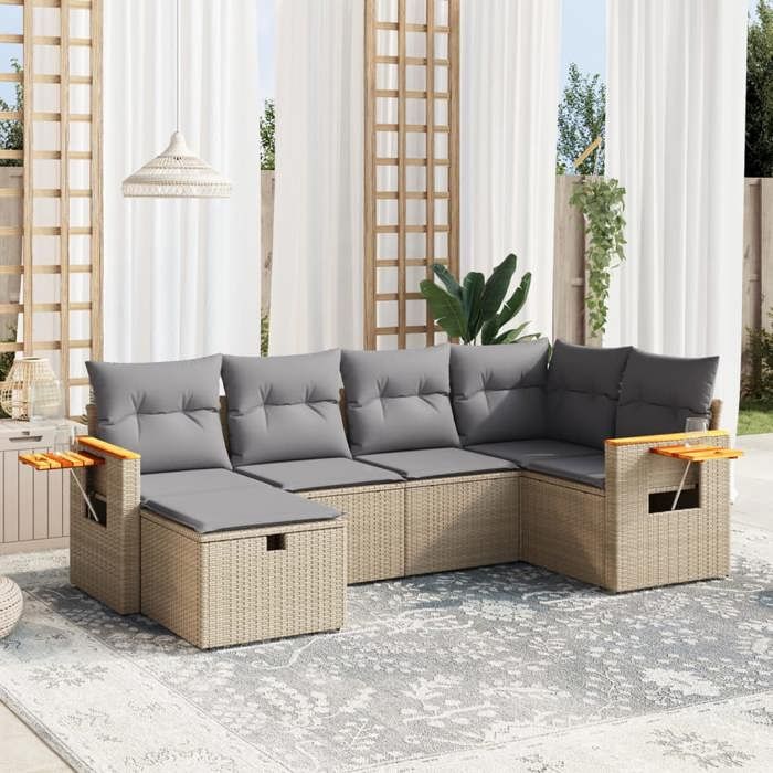 VidaXL Garden Lounge Set with Cushions 6 Pcs, Patio Sofas, Patio Furniture Set, Outdoor Furniture, Mix 3265518