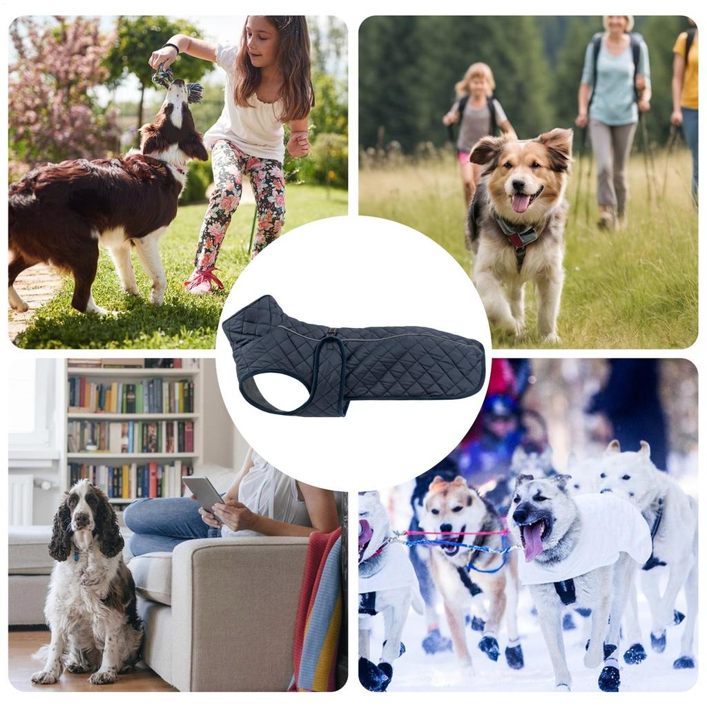 Dog Winter Jacket Reflective Cotton Doggy Snow Jacket Pet Coats For Walking Daily Hiking Skiing Outdoor Picnic Park Visits