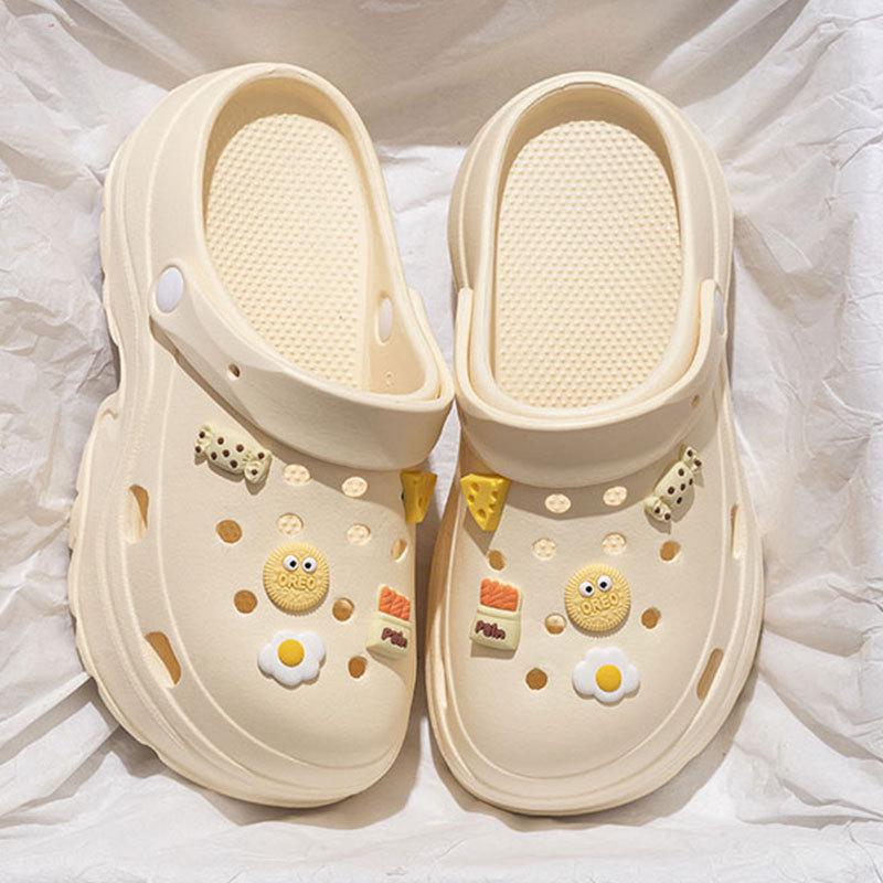 Women's Chunky Height-Boosting Odor-Resistant EVA Beach Sandals - Trendy Summer Baotou Slippers