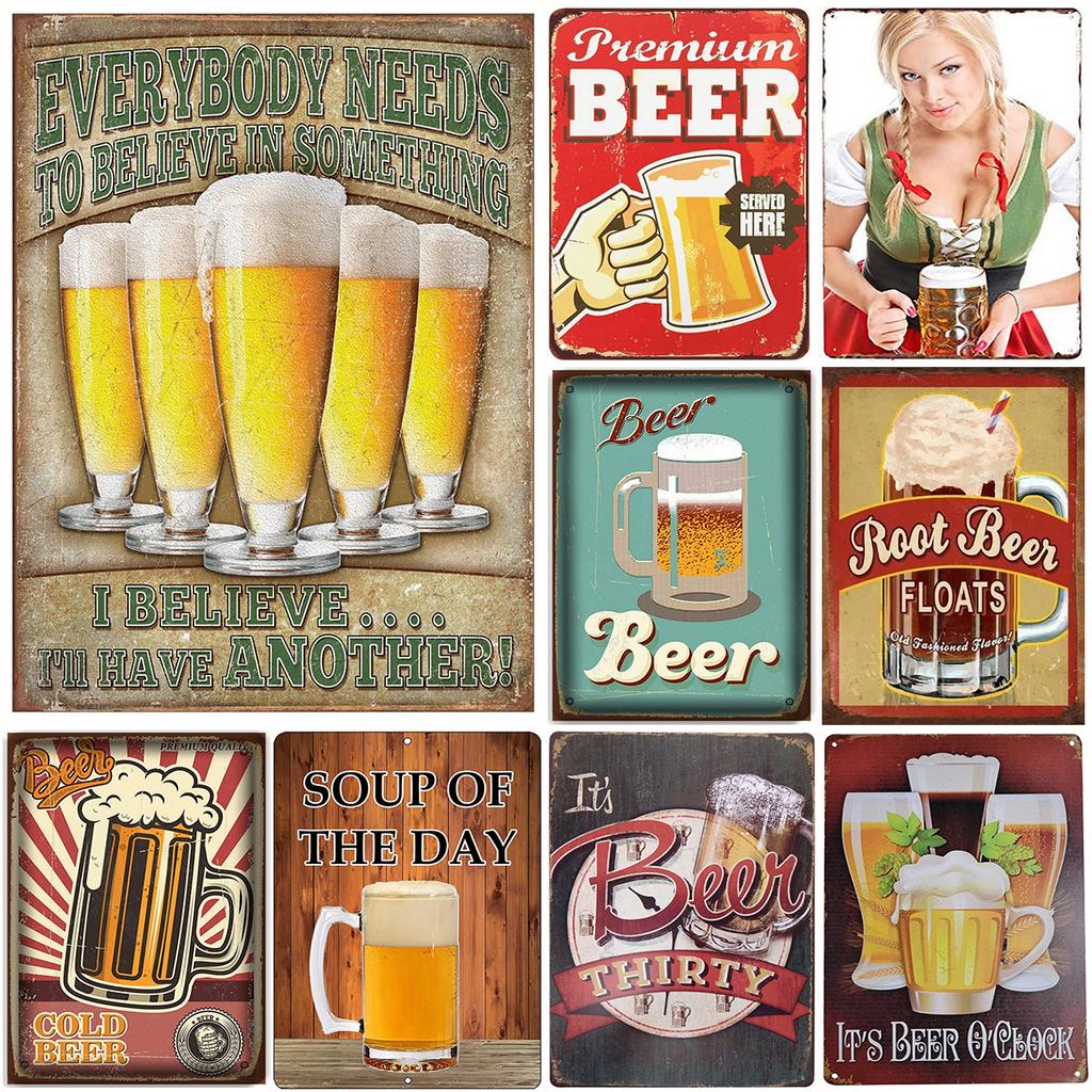 I Beleive in Have Another Beer Metal Tin Signs Posters Plate Wall Decor for  Bars Man Cave Cafe Clubs Retro Posters Plaque