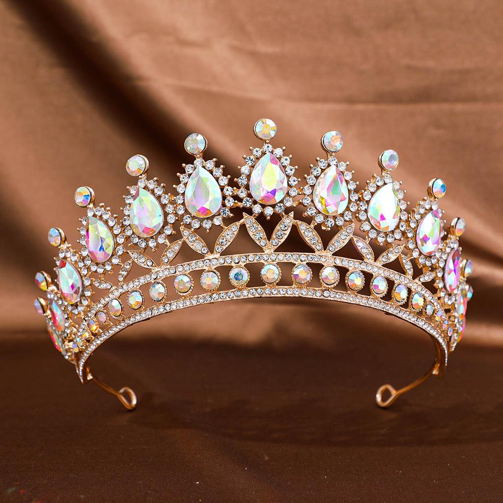 Baroque Crystal Crown Tiara Headband for Women Rhinestone Prom Diadem Crown Bridal Wedding Hair Accessories Jewelry Crown Tiara