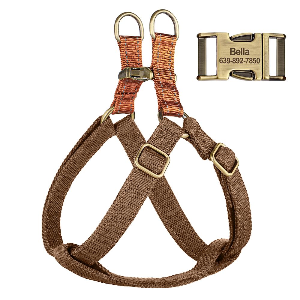 Custom Nylon Buckle Dog Harness Durable Pet Dog Harnesses Reflective Pet Walking Vest Adjustable for Small Medium Large Dogs Pug