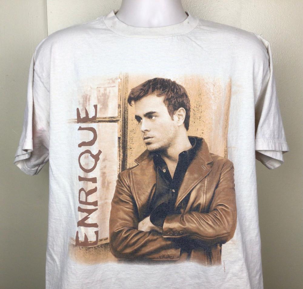VTG Enrique Iglesias Singer Latin Pop Music Cotton White S-5XL T Shirt TT684 Unisex T-Shirt XL