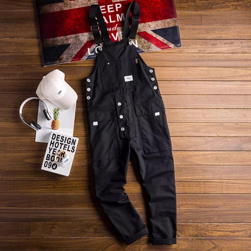 Retro Casual Jumpsuit for menn Løs overall med flere lommer. Kjeledress for menn