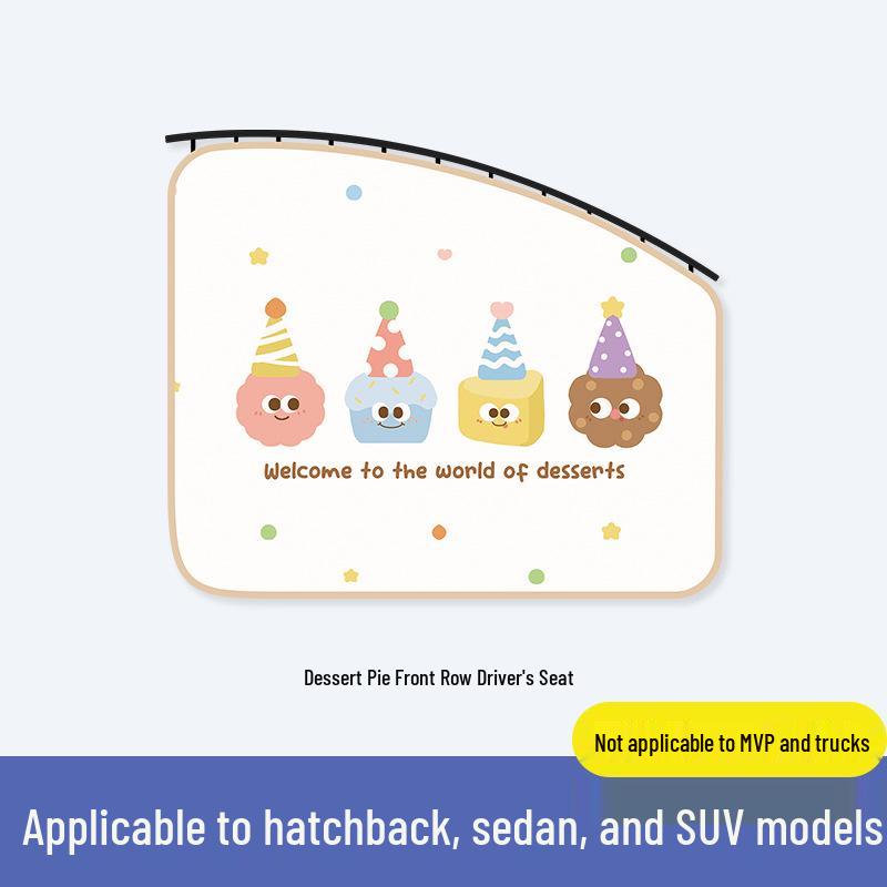 Car Rear Seat Cartoon Sun Shade: Baby Sun Protection and Privacy Curtain