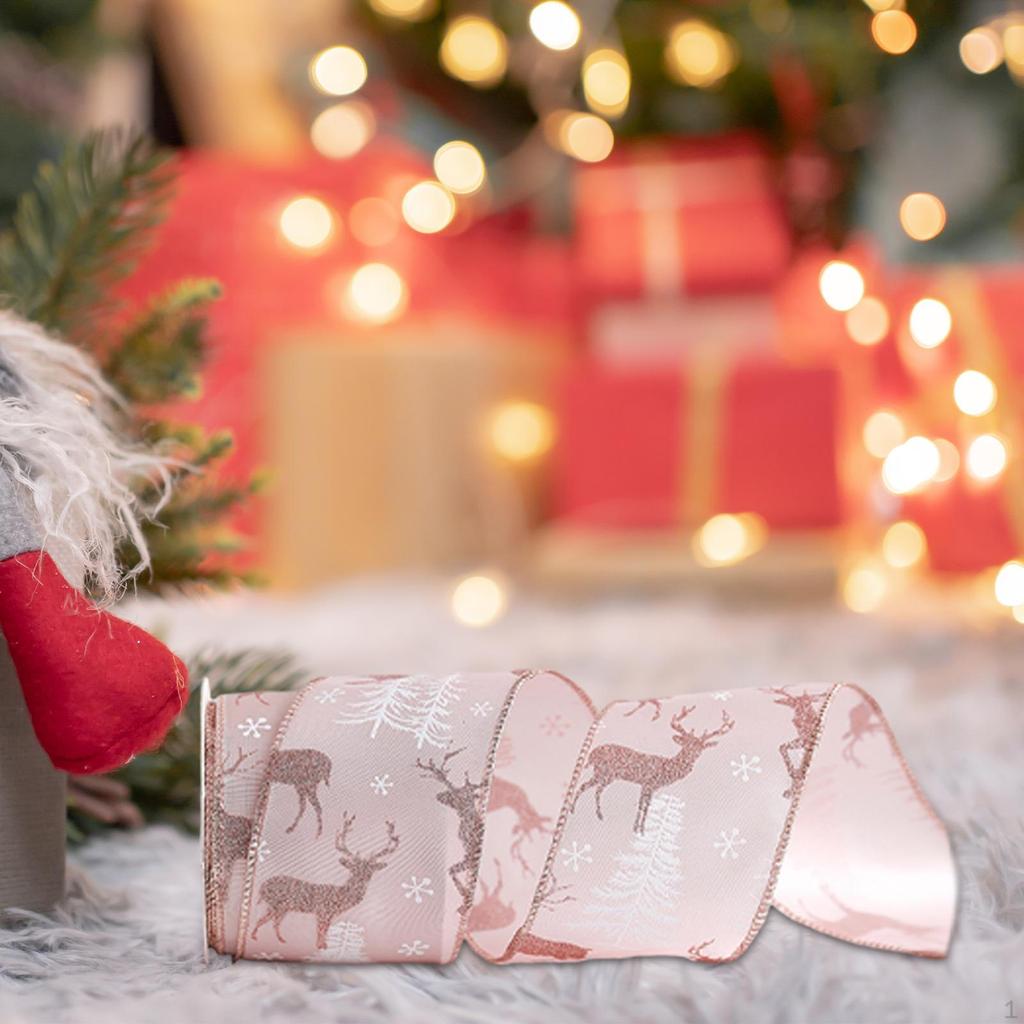 Christmas Rose Gold Ribbon Tree DIY Art Supplies Multifunctional Bouquets Wrapping