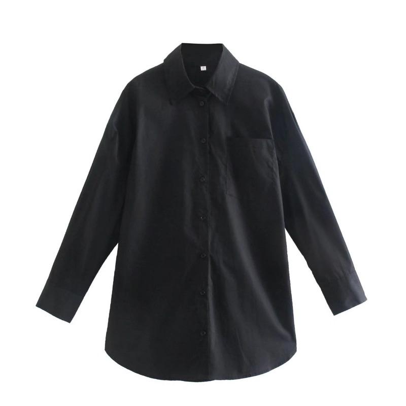 

Женская модная однобортная оранжевая повседневная свободная рубашка, блузки большого размера, женские топы S чёрный