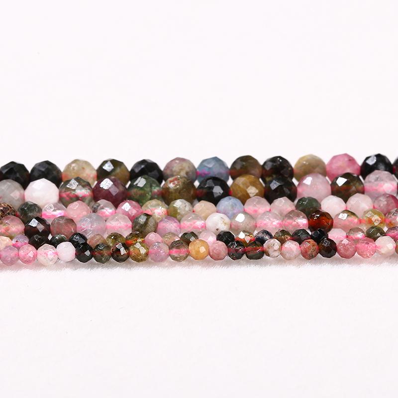 2 3 4 mm Faceted Natural Tourmaline Bead Multicolor Loose Spacer Small Bead For Jewelry Making Diy Necklace Bracelet Accessory