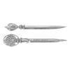 2 Pcs Letter Opener Silvery Vintage Style Decorative Practical Portable Zinc Alloy Envelope Letter Knife for Office