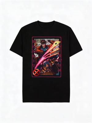Marvel 2026 New Vintage XMen Gambit Card Comic Print Fashion High Quality Unisex Short Sleeve Casual Plus Size TShirt