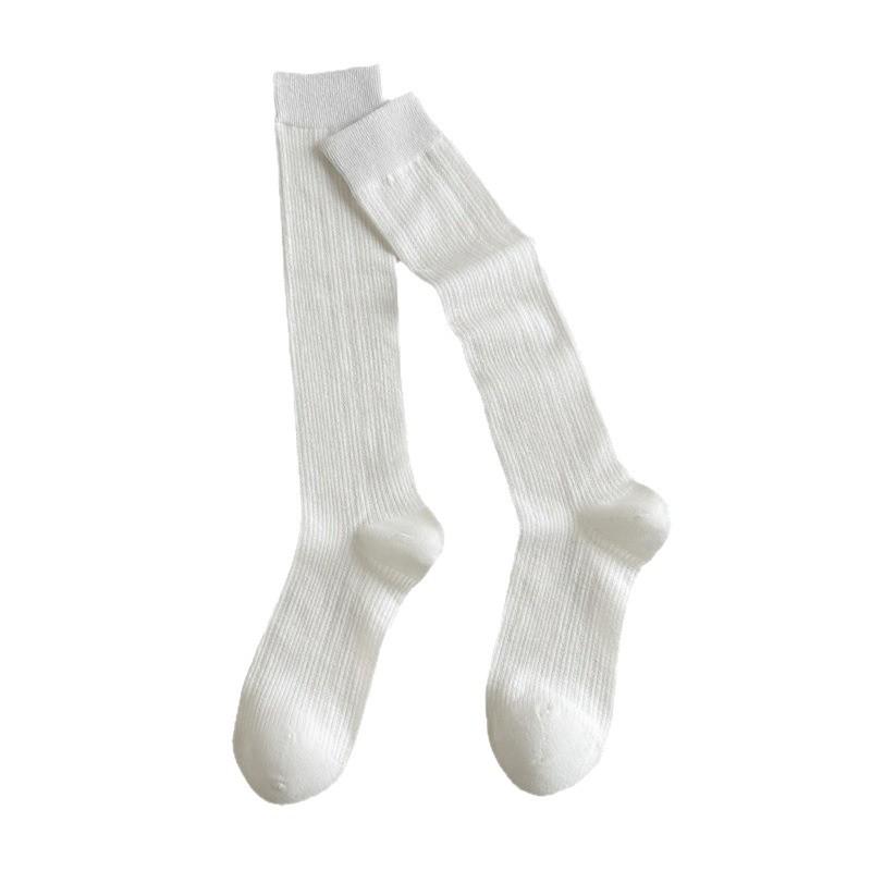 Gray Ballet Style Sweet White Calf Socks Thin Hollow Boneless Long Tube Stack Socks Style Solid Color Socks