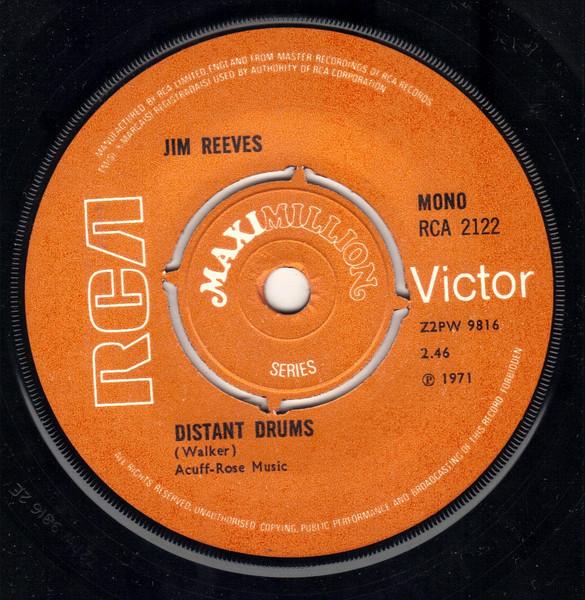 

7-дюймовая пластинка ДЖИМ РИВС Distant Drums Welcome To My World RCA2122 RCA Victor 1971 Великобритания Поп Б/у