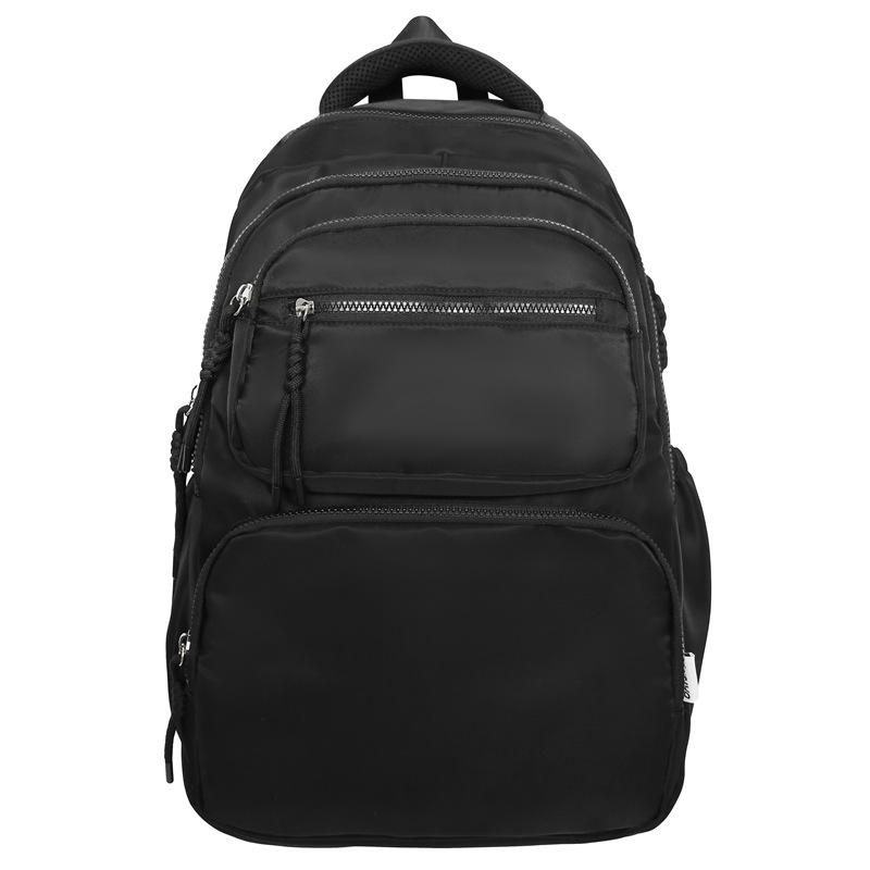 

Студенческая школьная сумка большой вместимости, женский легкий водонепроницаемый пригородный компьютерный рюкзак, дорожный рюкзак для мужчин чёрный